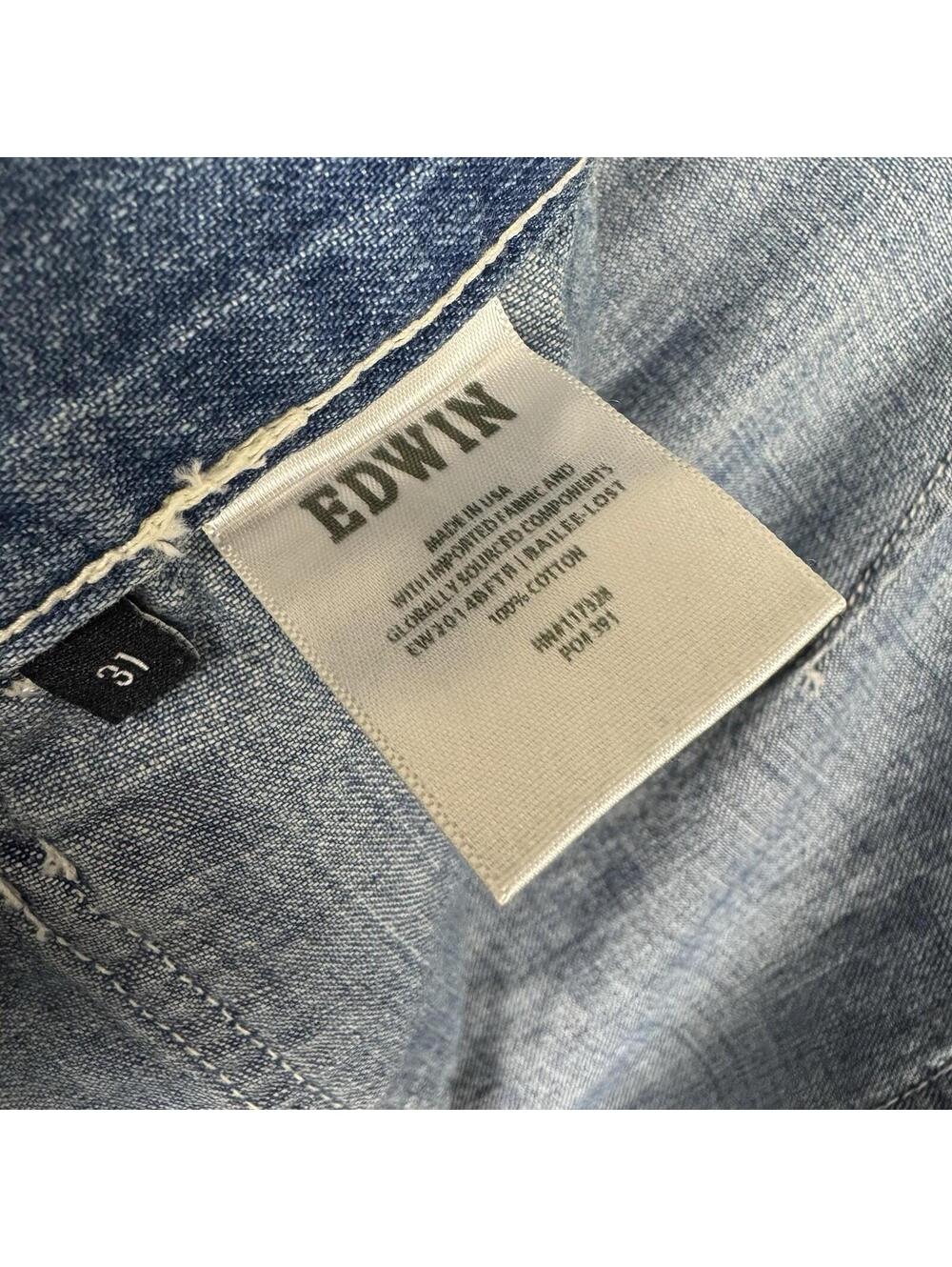 NEW Edwin Bailee Utility Pants Womens 31 Work Carpenter Denim Jeans Double Knee - Picture 10 of 11